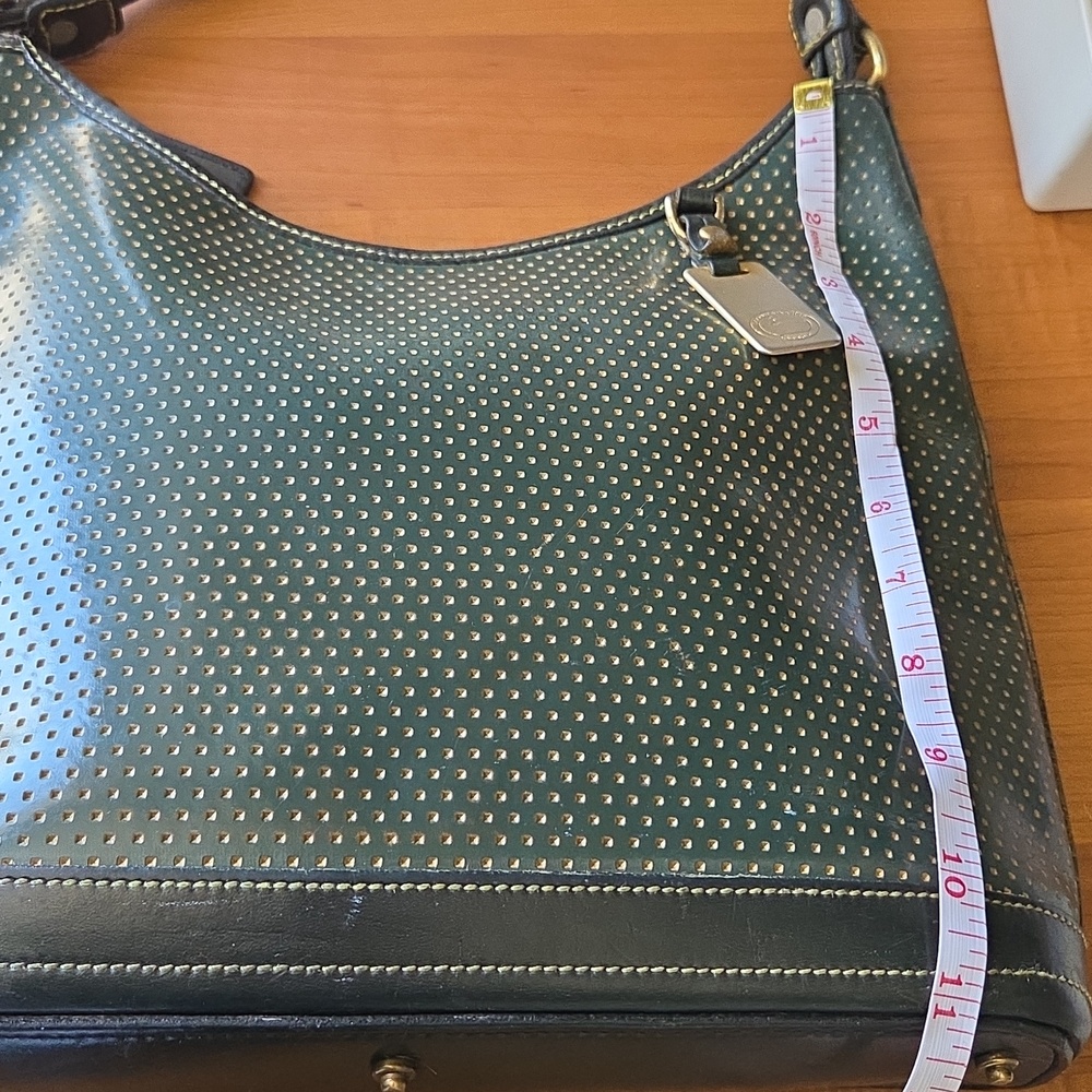 Dooney & Bourke Cabrio Dot Leather Tranquility Green Hobo Shoulder Bag Vintage - Picture 14 of 17